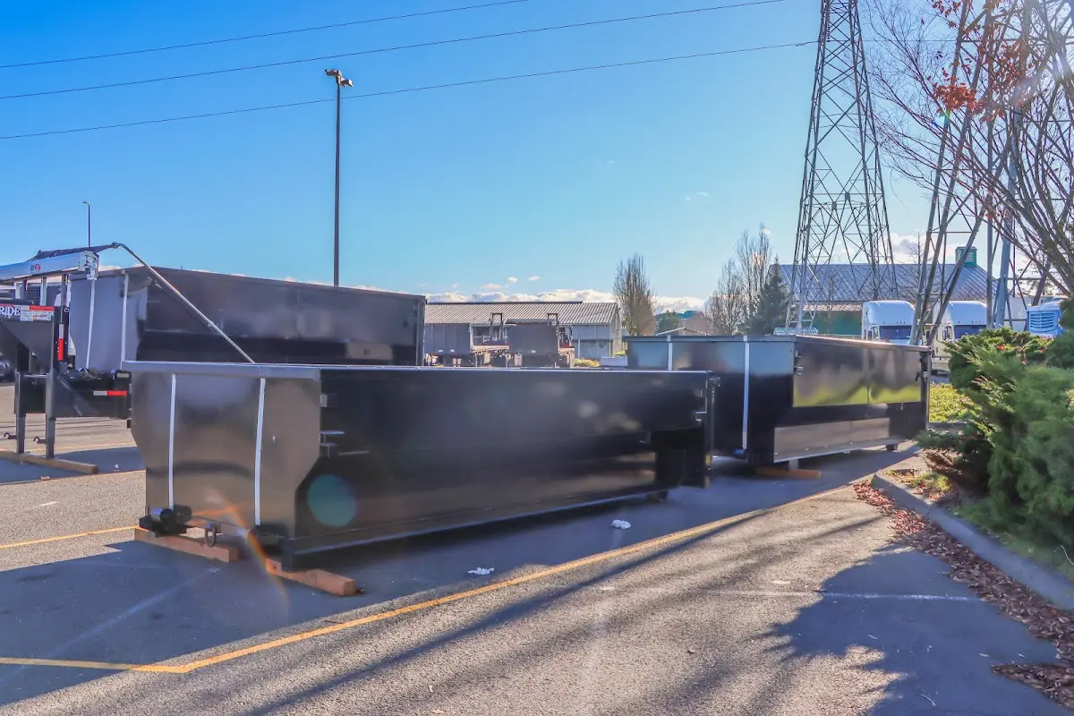 Roll-off dumpster ready for waste disposal at job site for Cleanout Dumpster Rental in Fairmount